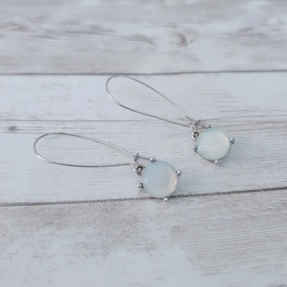 Long Frosted Dangle Earrings